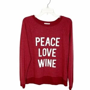 GRAYSON THREADS Peace Love Wine SWEATSHIRT Large
